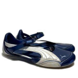 PUMA Women's Speed Princess Ballerina Ballet Flat Blue White Size 9.5 Sporty y2k